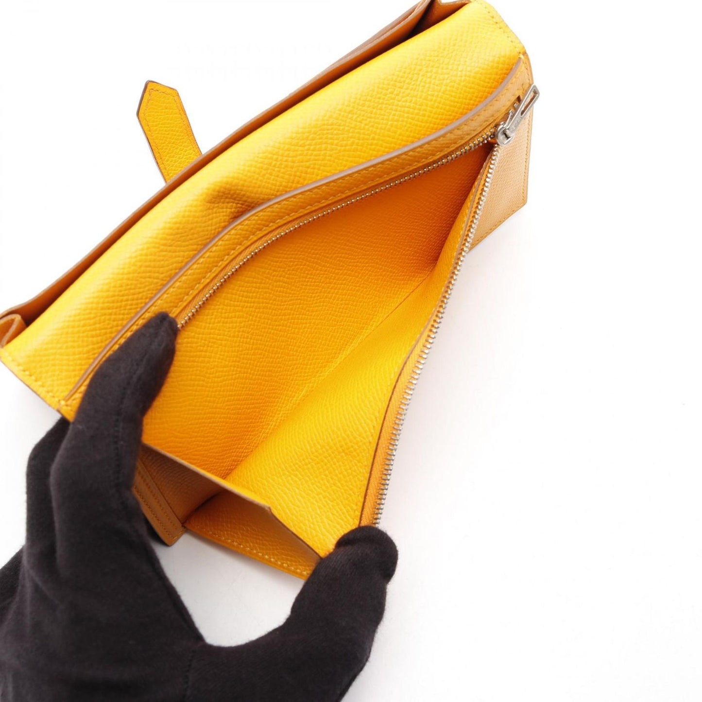 HERMES Yellow Epsom Leather Bearn Wallet - Timeless Elegance