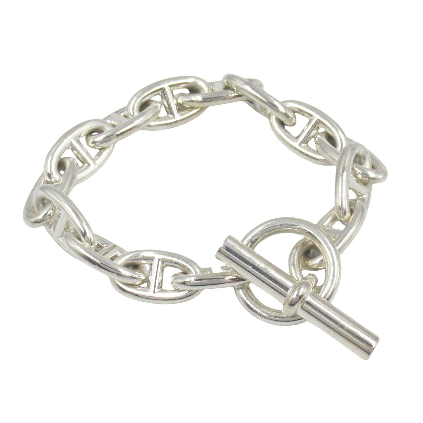HERMES Silver 925 Chaine d'Ancre GM Bracelet - 19cm