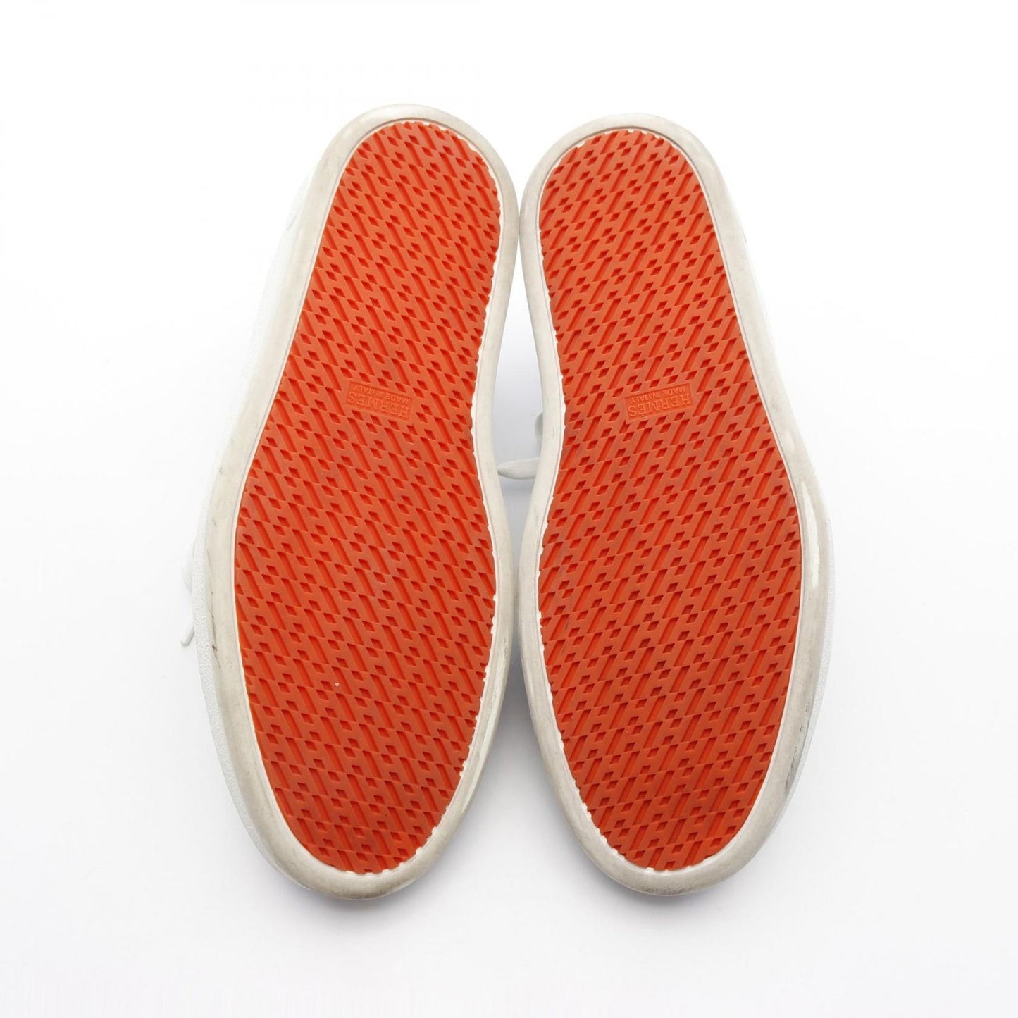 HERMES Leather Sneakers in Green & Yellow - Size 41