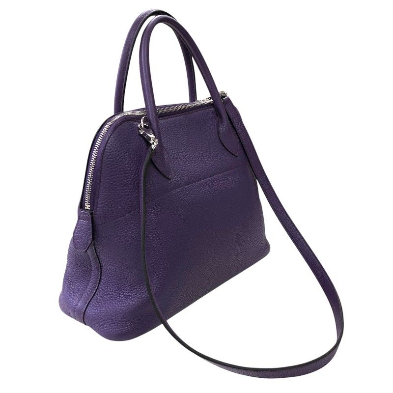 HERMES Bolide 31 in Ultra Violet with Silver Hardware - Exquisite Craftsmanship