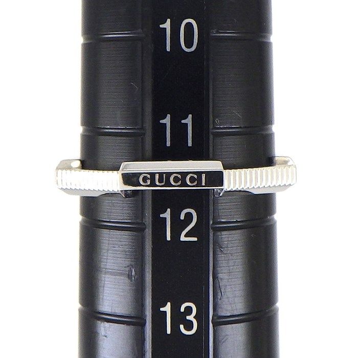 GUCCI Link to Love Baguette Diamond Ring in K18 White Gold