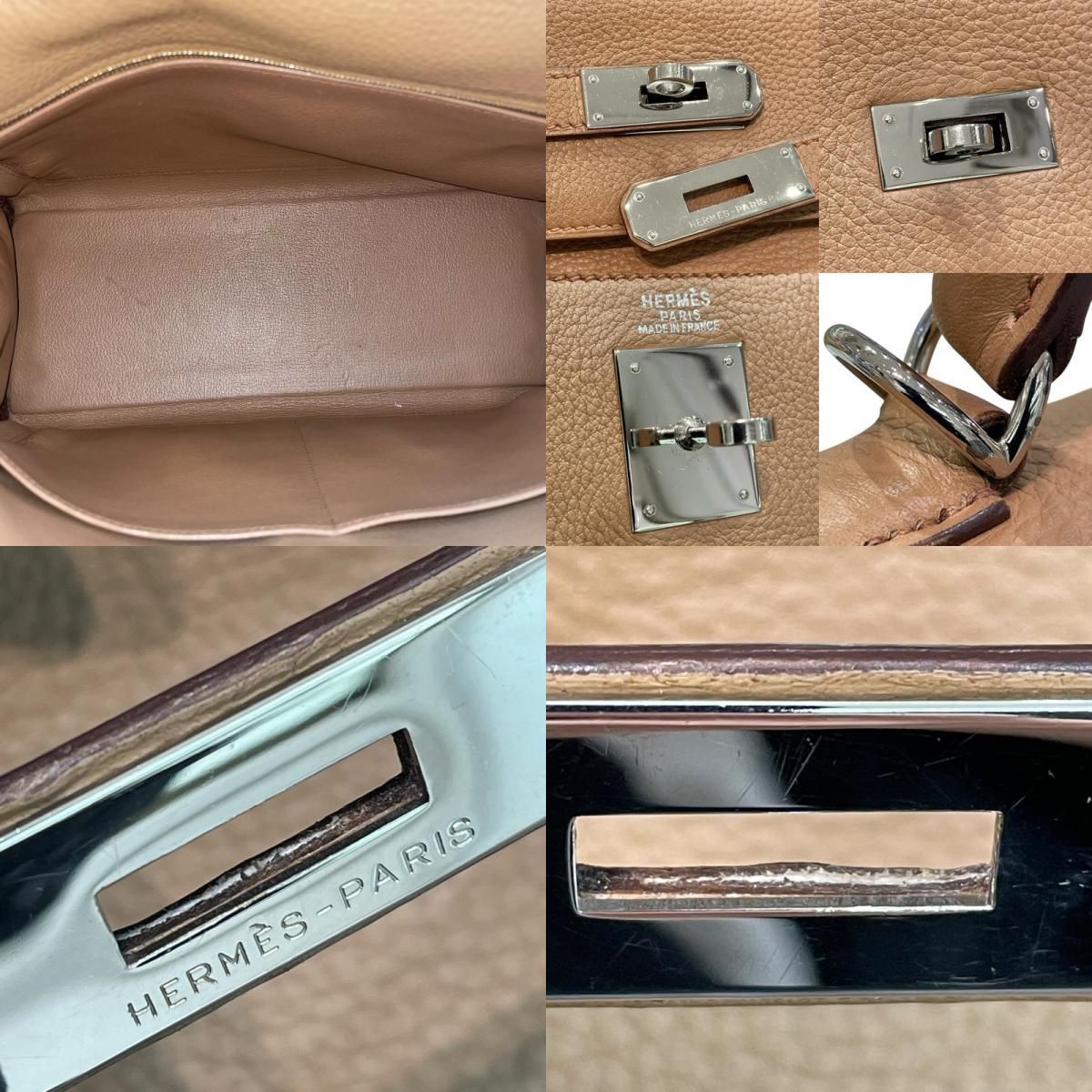 HERMES Kelly 32 Togo Leather in Tabac Camel with Silver Hardware