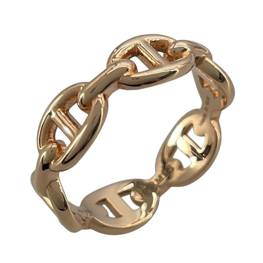 HERMES Chaine d'Ancre Ring in K18 Pink Gold - Size #53