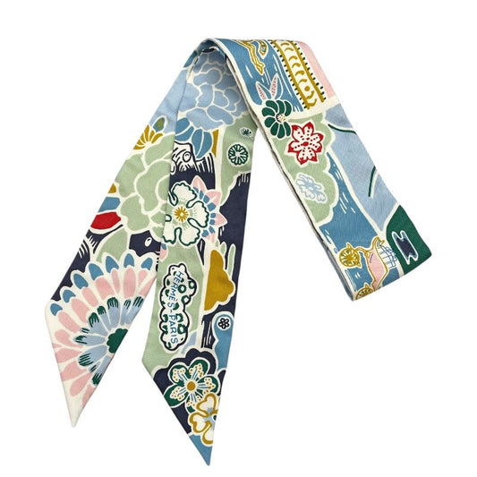 HERMES Bingata Twilly Silk Scarf - Multicolor Elegance