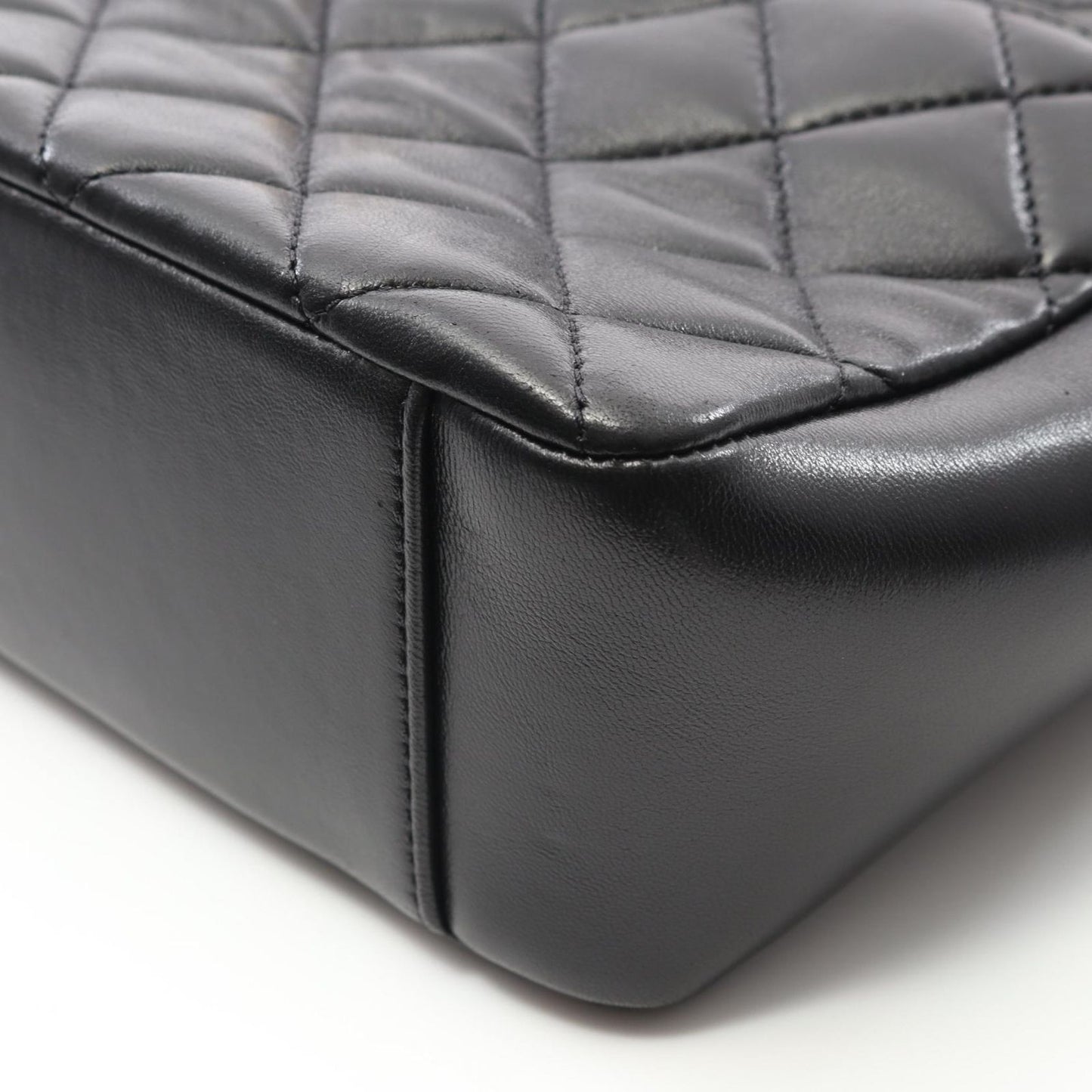 CHANEL Matelassé Small Shopping Tote Bag in Black Lambskin