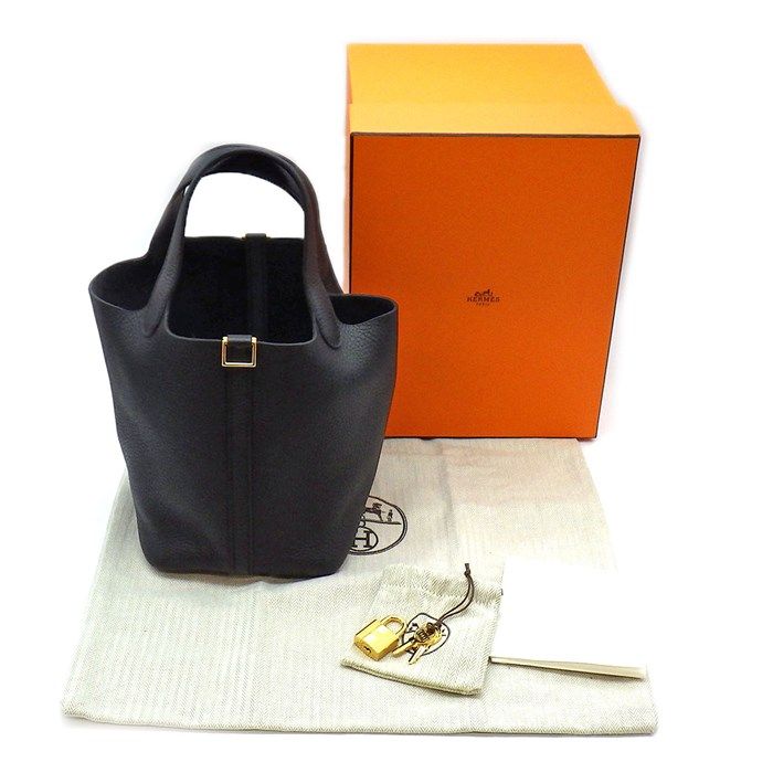HERMES Picotin Lock PM Handbag - Black Togo Leather, 2024 Edition
