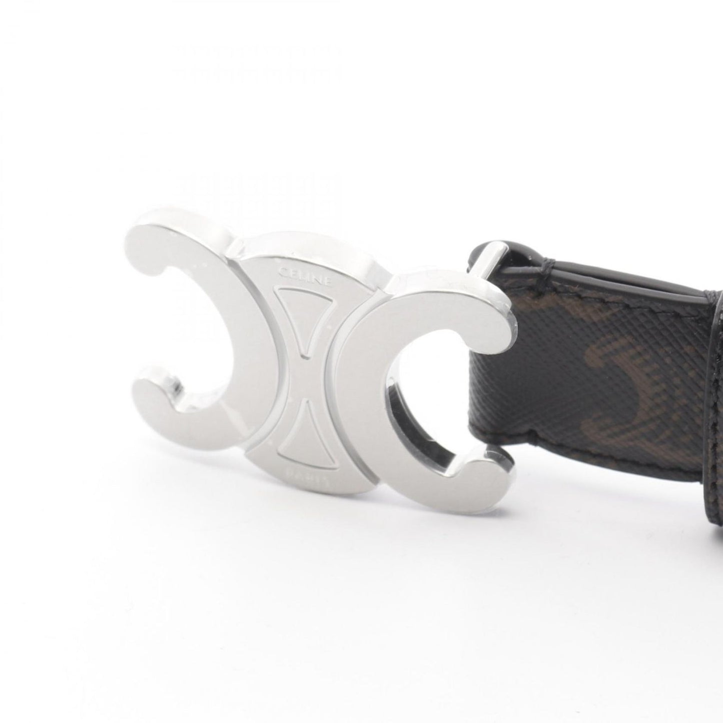 CELINE Medium Triomphe Belt in Black Leather - New