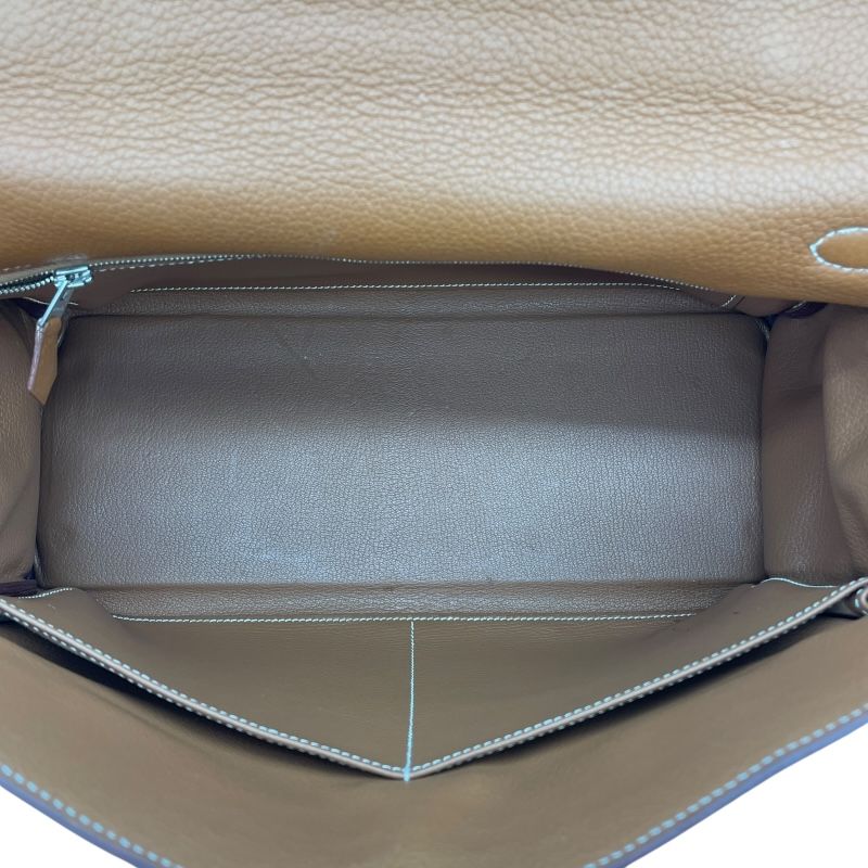 HERMES Birkin 35 Gold Togo Handbag with Silver Hardware