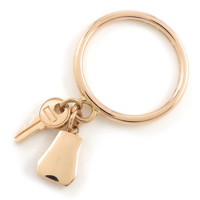 HERMES Kelly Clic Clac PM Swing Key Lock Ring in K18 Pink Gold