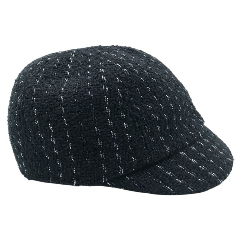 CHANEL Black Tweed Cap - Timeless Elegance for Women
