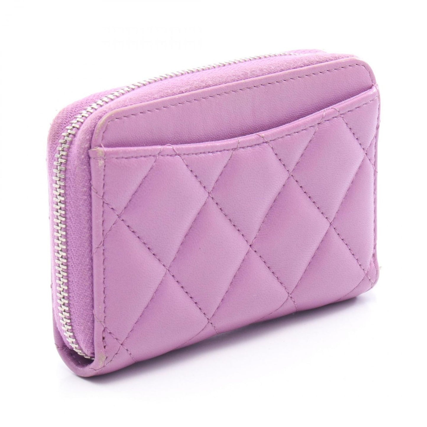 CHANEL Classic Zip Coin Purse in Purple Leather - Timeless Elegance
