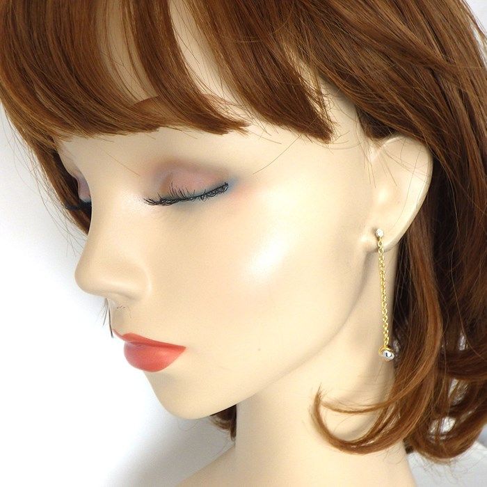 Cartier Panthère Ball Swing Drop Earrings in Tri-Color Gold with Diamonds