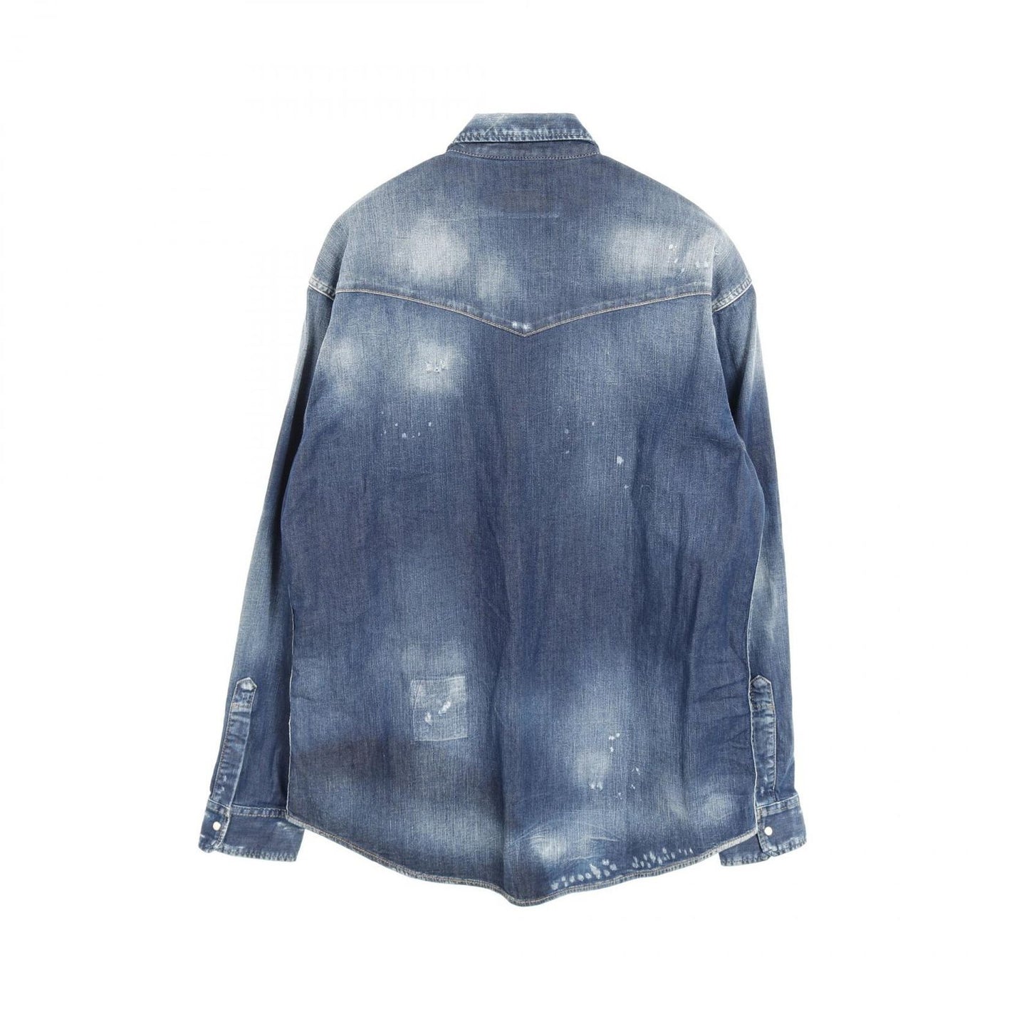 DSQUARED2 Dropped Military Fit Denim Shirt - Blue Cotton Excellence