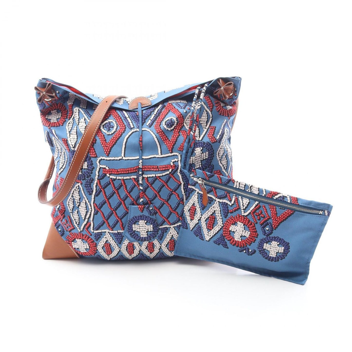 HERMES Silky City PM Kelly en Perles Shoulder Bag - Blue & Silk