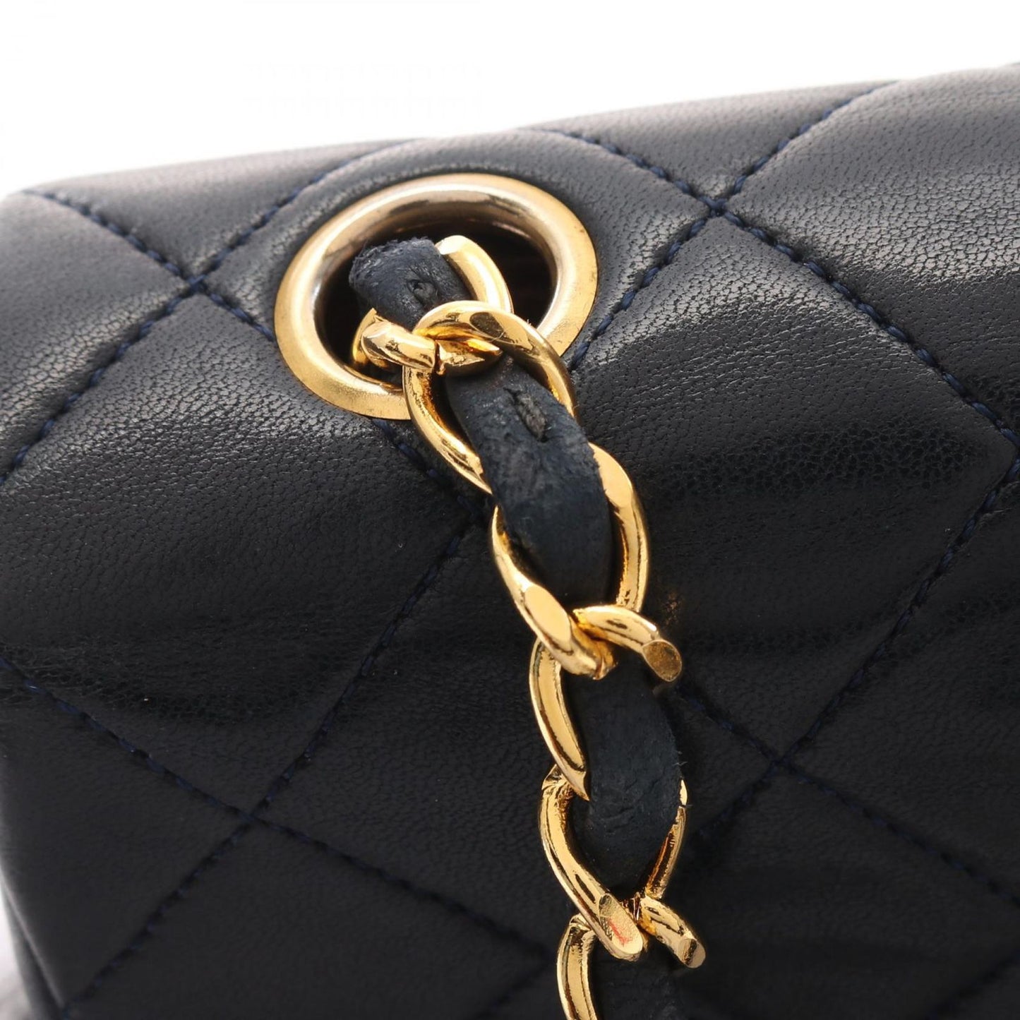 CHANEL Mini Matelassé 20 Shoulder Bag in Navy Lambskin