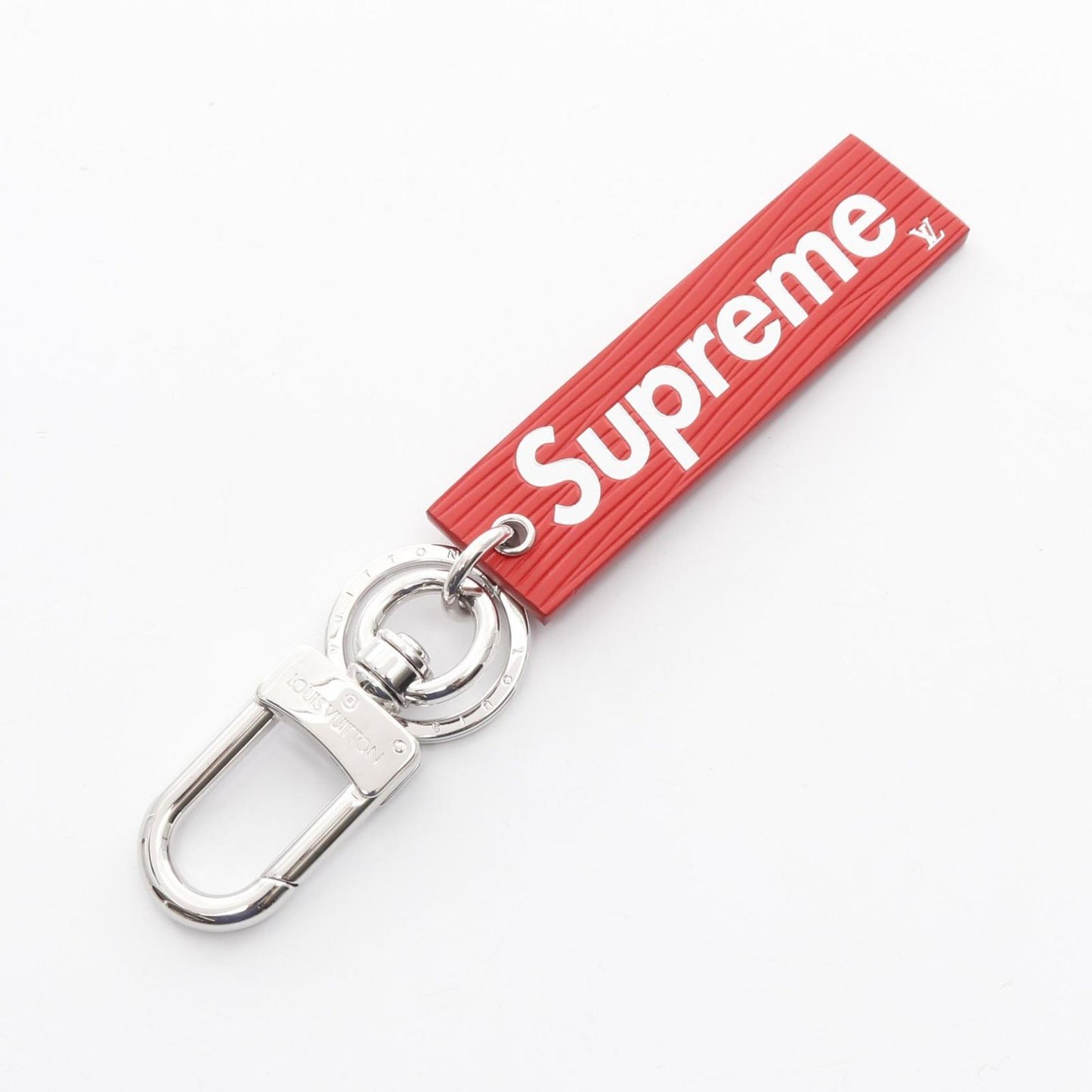 LOUIS VUITTON × Supreme Downtown Tab Charm - Unused Red Leather