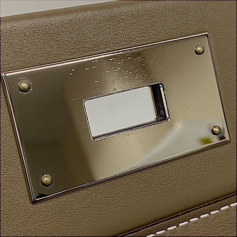 HERMES Vanquatre 29 Handbag in Etoupe with Silver Hardware