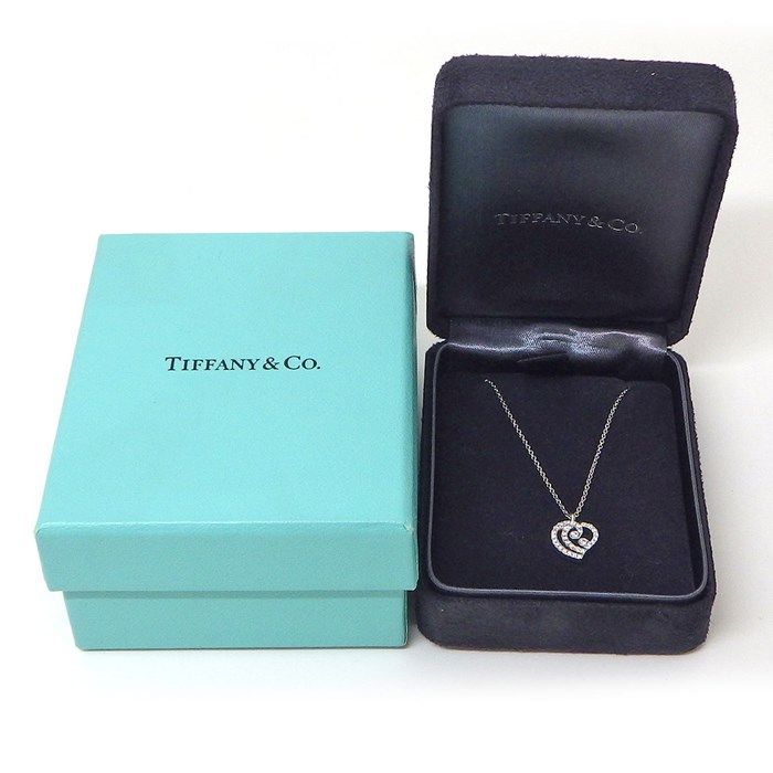 Tiffany & Co. Enchanted Heart Pave Diamond Necklace in Platinum
