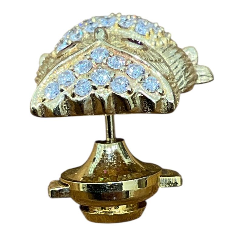 Exquisite Ruby Claw Brooch in K18 Yellow Gold