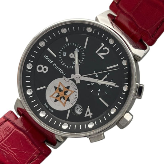 Louis Vuitton Tambour Moonstar Chronograph Q8G018 - Black SS Ladies Watch