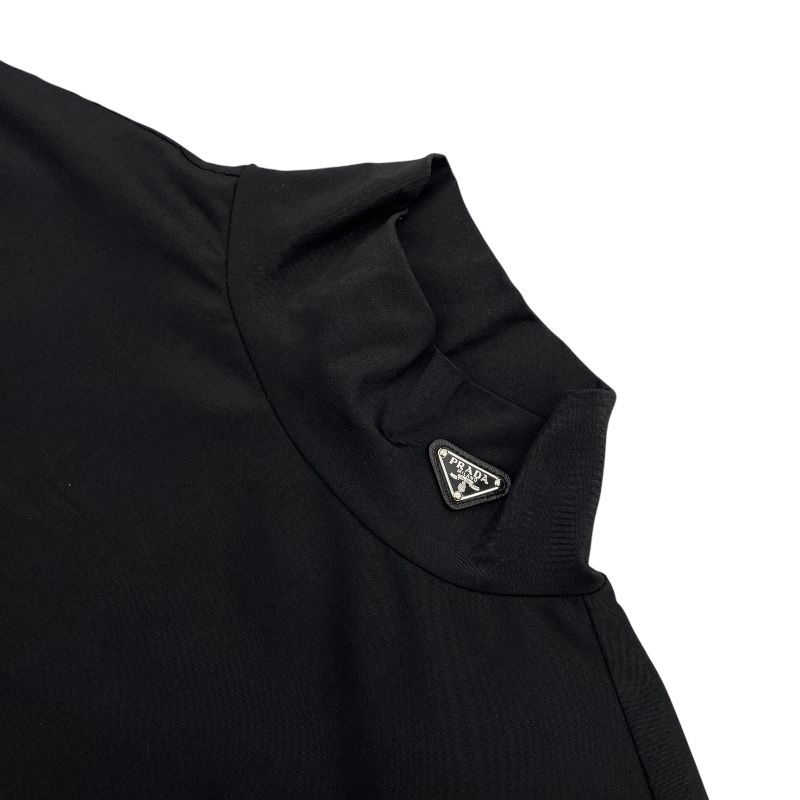 PRADA Triangle Logo Stretch Top - Black - Men's M