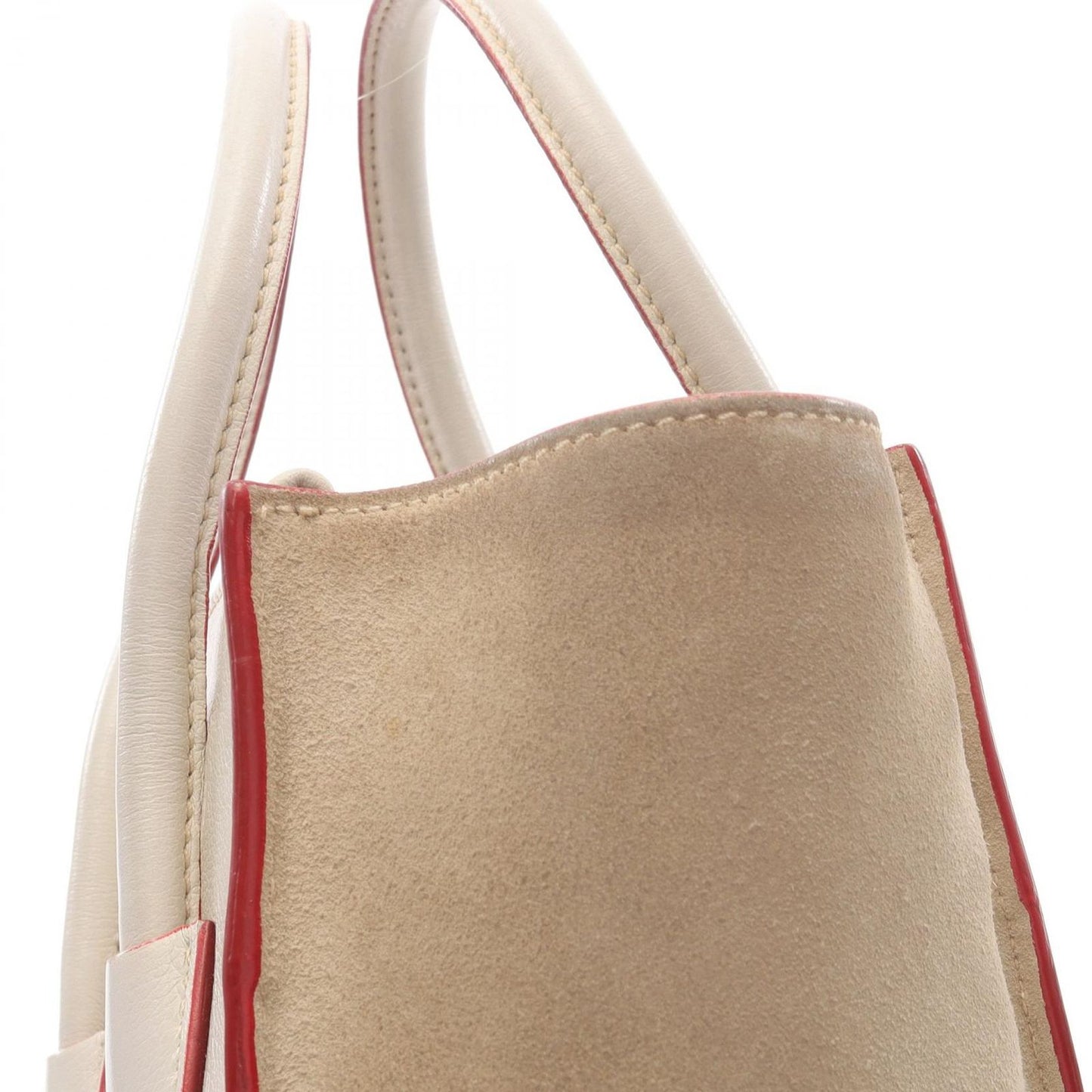 PRADA Glace'Calf Scam Handbag - Exquisite Ivory Leather & Suede