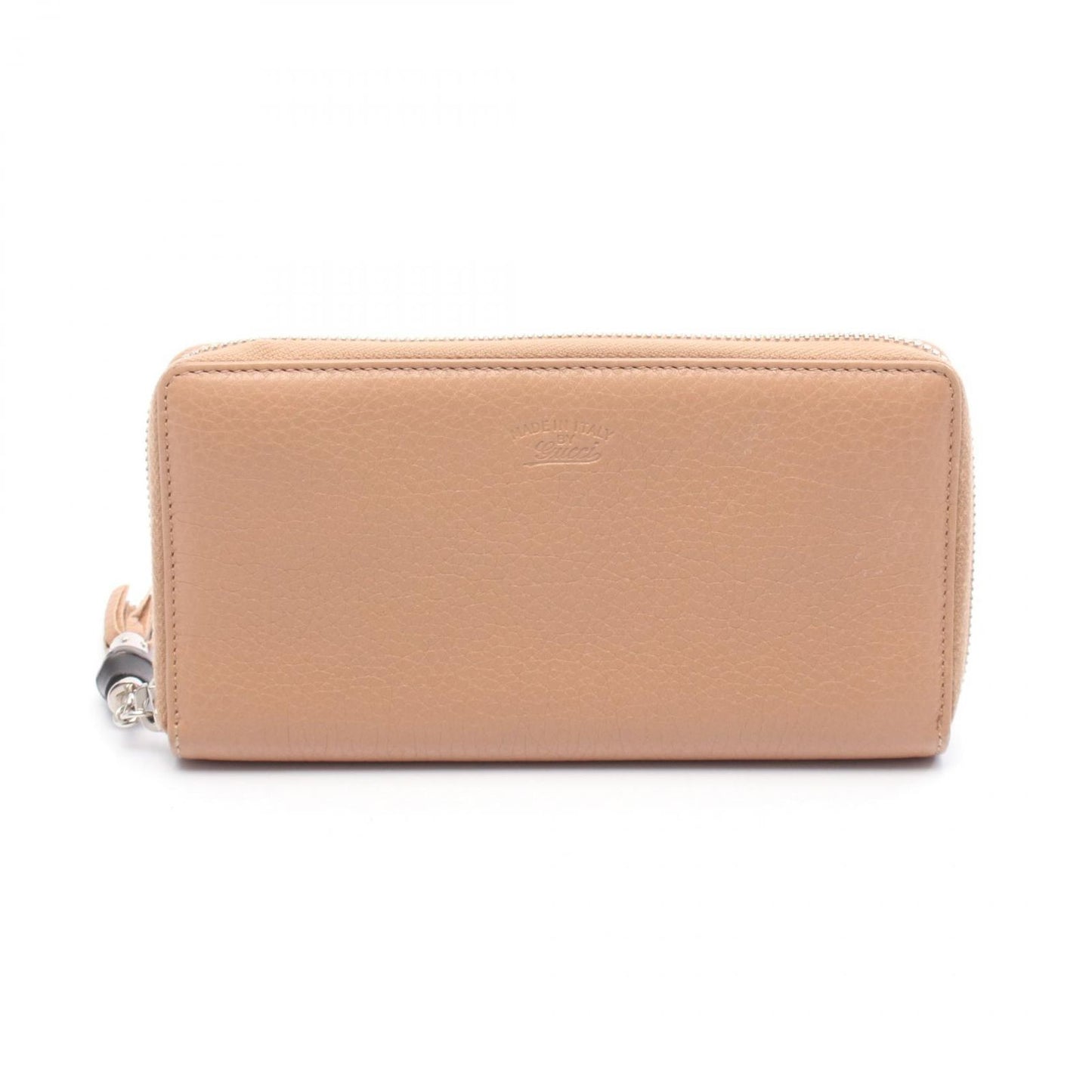 GUCCI Bamboo Round Wallet in Beige Leather - Timeless Elegance