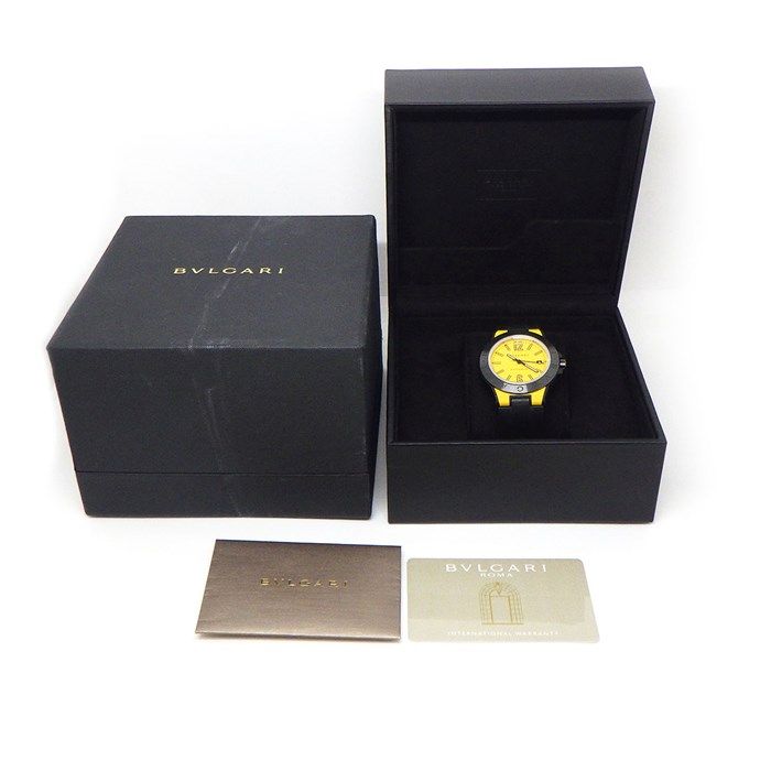 BVLGARI Diagono DG41SMCVD Automatic Watch with Yellow Dial