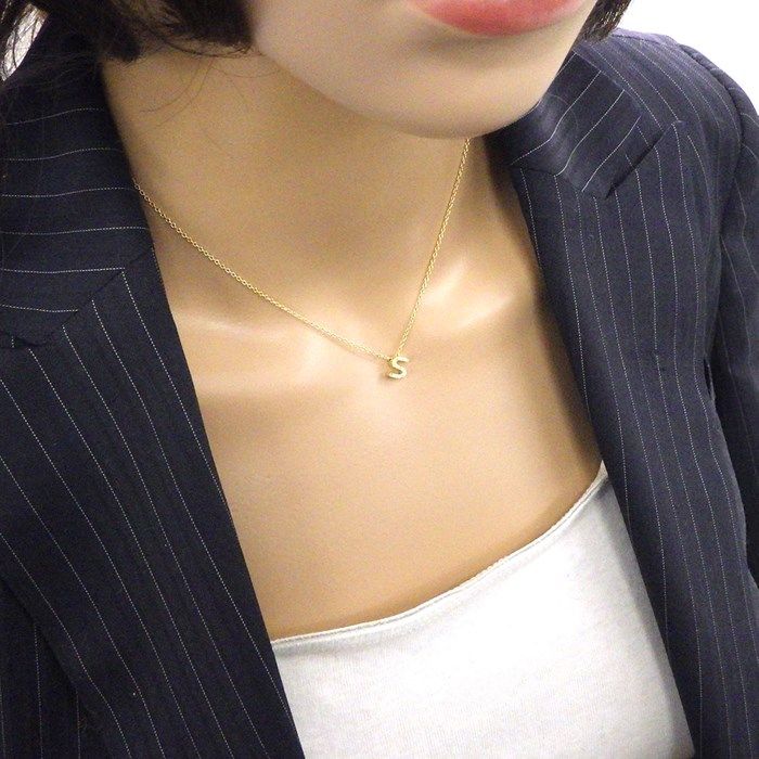 Ponte Vecchio Initial 'S' Diamond Necklace in 18K Yellow Gold