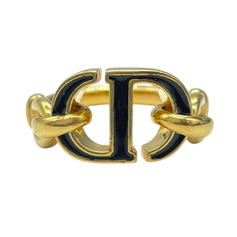 Christian Dior 30 Montaigne Ring in Gold and Black Metal
