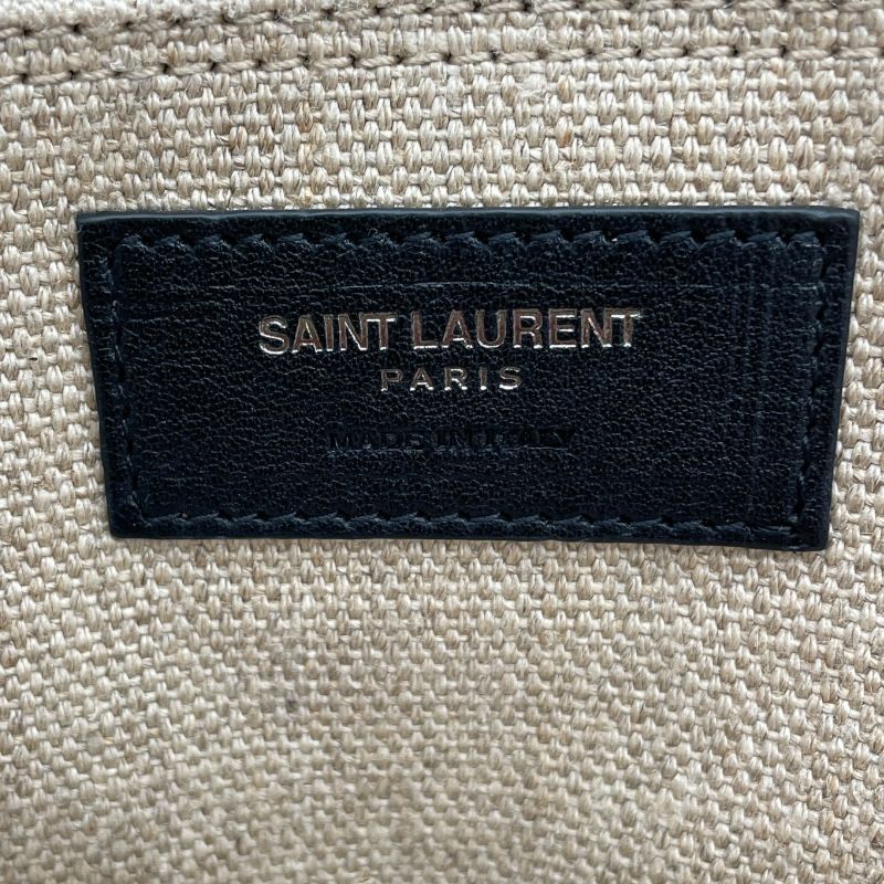 SAINT LAURENT Rive Gauche Tote in Beige Canvas & PVC - Unisex