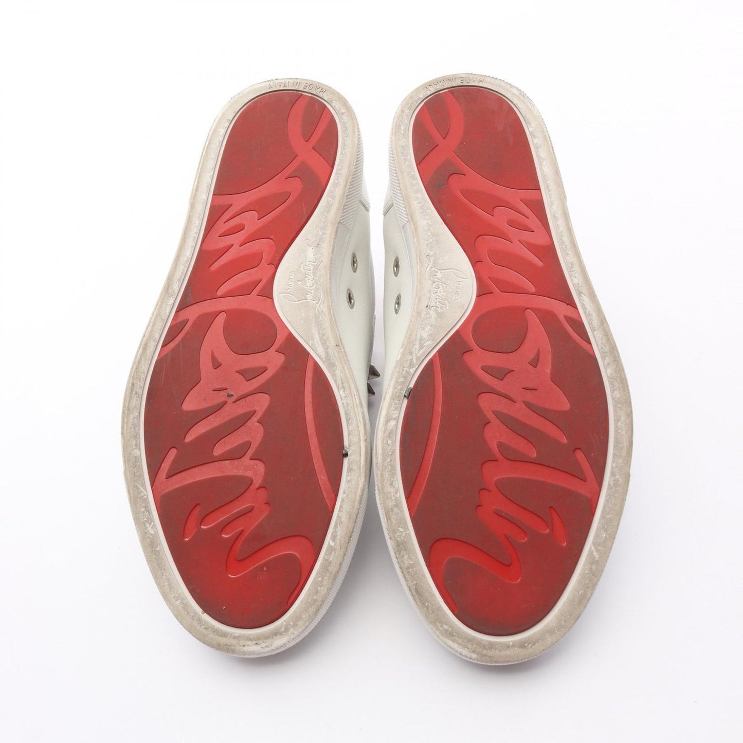 Christian Louboutin White Leather Slip-On Sneakers for Women