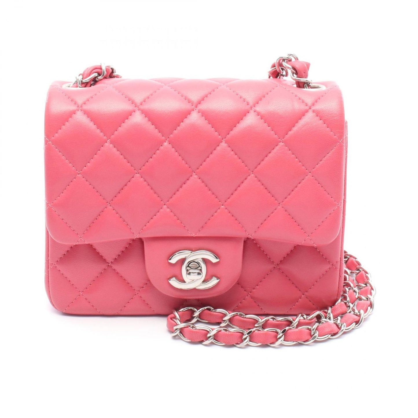 CHANEL Mini Matelassé Shoulder Bag in Pink Leather - A35200