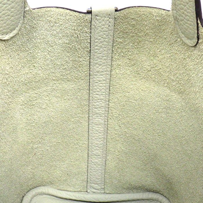 HERMES Picotin Lock PM Handbag - 2023 Green Gray with Silver Hardware