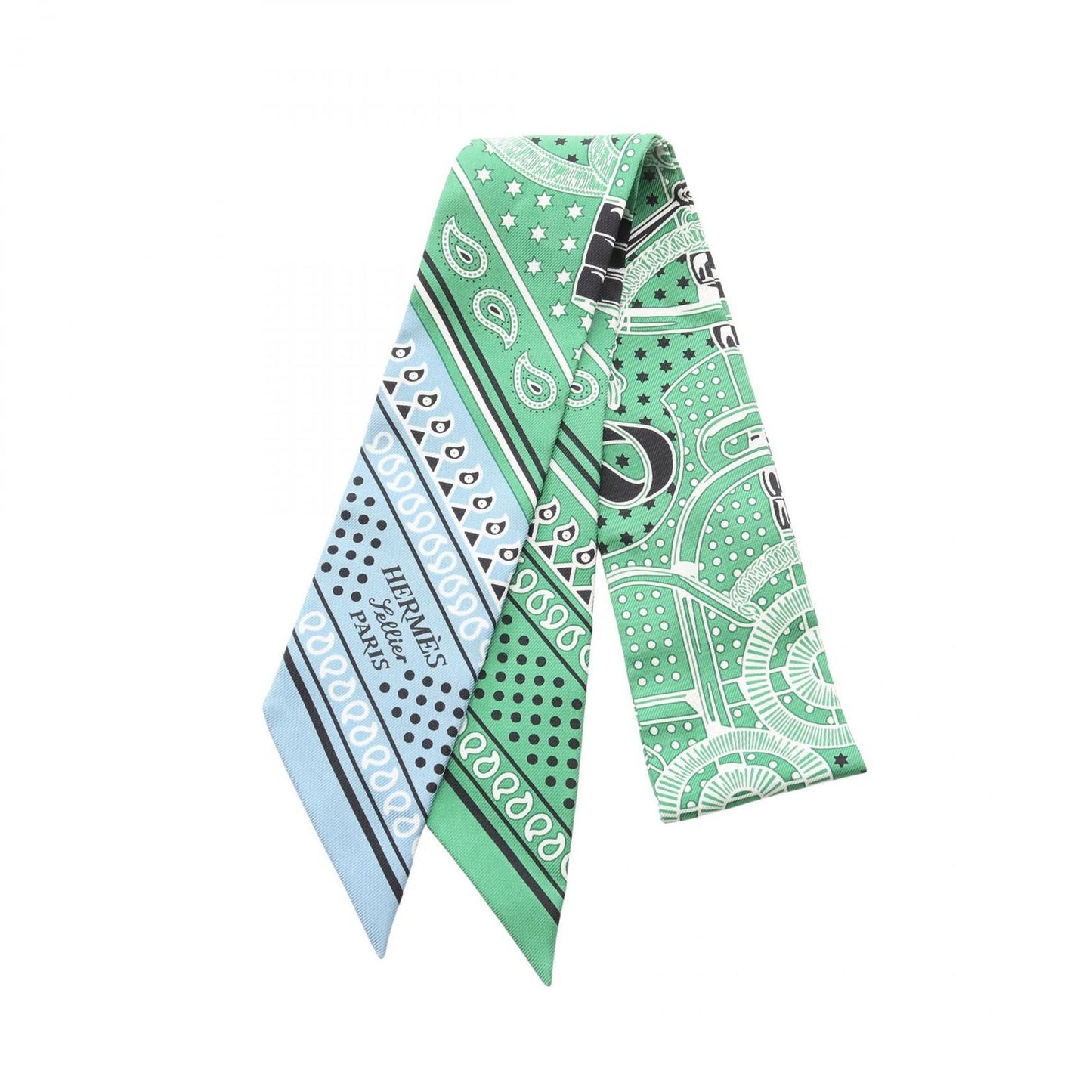 HERMES Eeperon Dor Bandana Twilly Scarf - Exquisite Silk in Blue