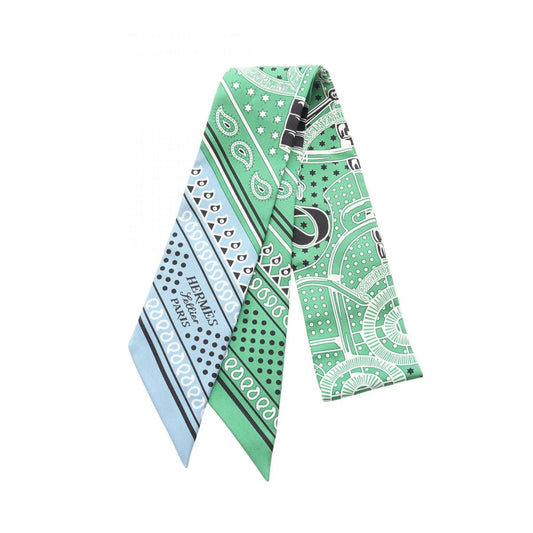 HERMES Eeperon Dor Bandana Twilly Scarf - Exquisite Silk in Blue