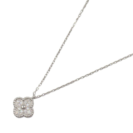 Van Cleef & Arpels Sweet Alhambra Diamond Necklace in White Gold