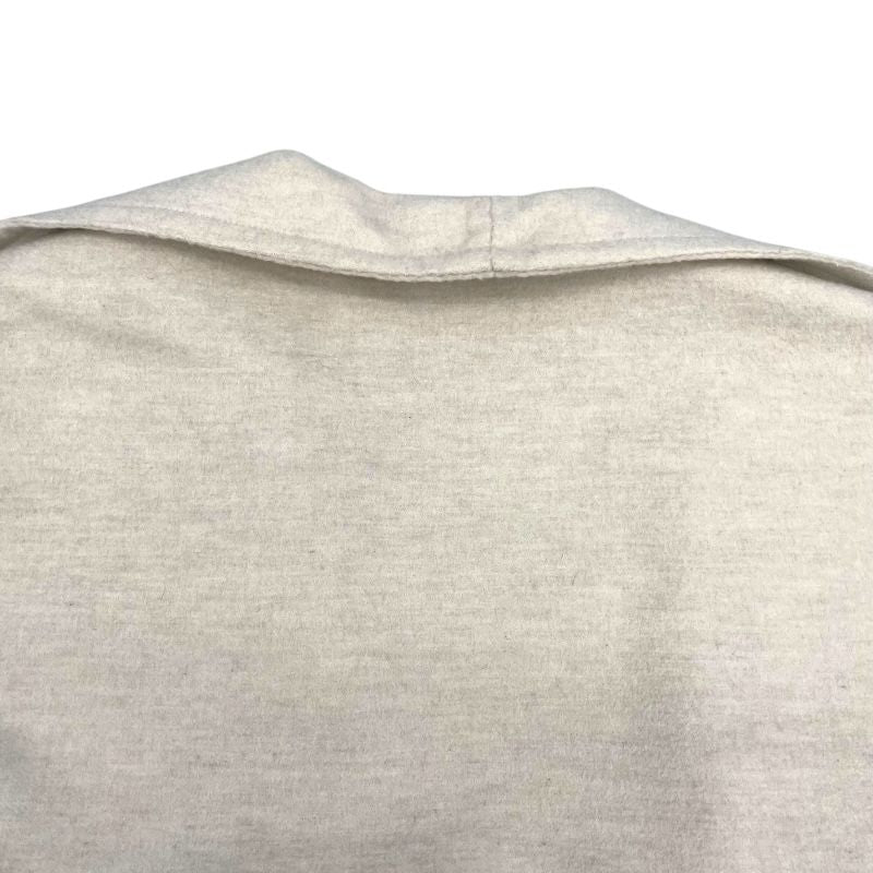 HERMES Ivory Cashmere Belted Wrap Long Coat - Size 38