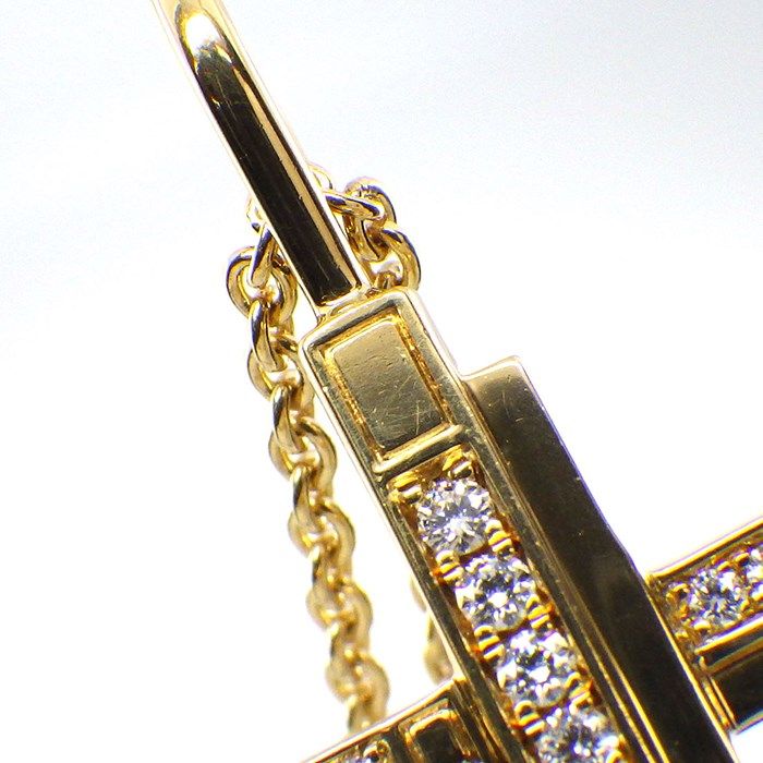 HARRY WINSTON Traffic Cross Charm Necklace with Diamonds