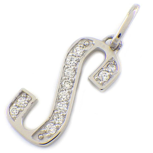 Exquisite Diamond Initial 'S' Pendant in Platinum - 0.11ct