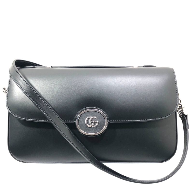 GUCCI Petit GG 2Way Shoulder Bag in Black Leather - Timeless Elegance