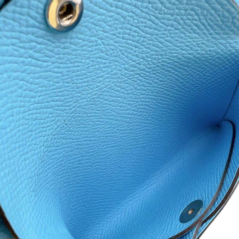 HERMES Calvi Duo Card Case in Celeste with Silver Hardware - 2023
