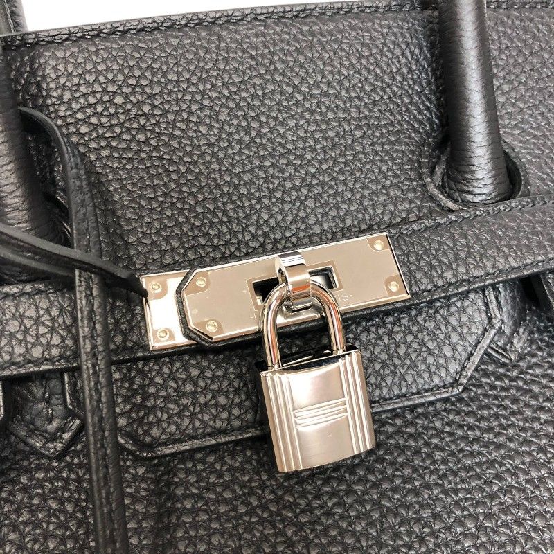 HERMES Birkin 35 B Stamp Black Togo Leather Handbag with Silver Hardware