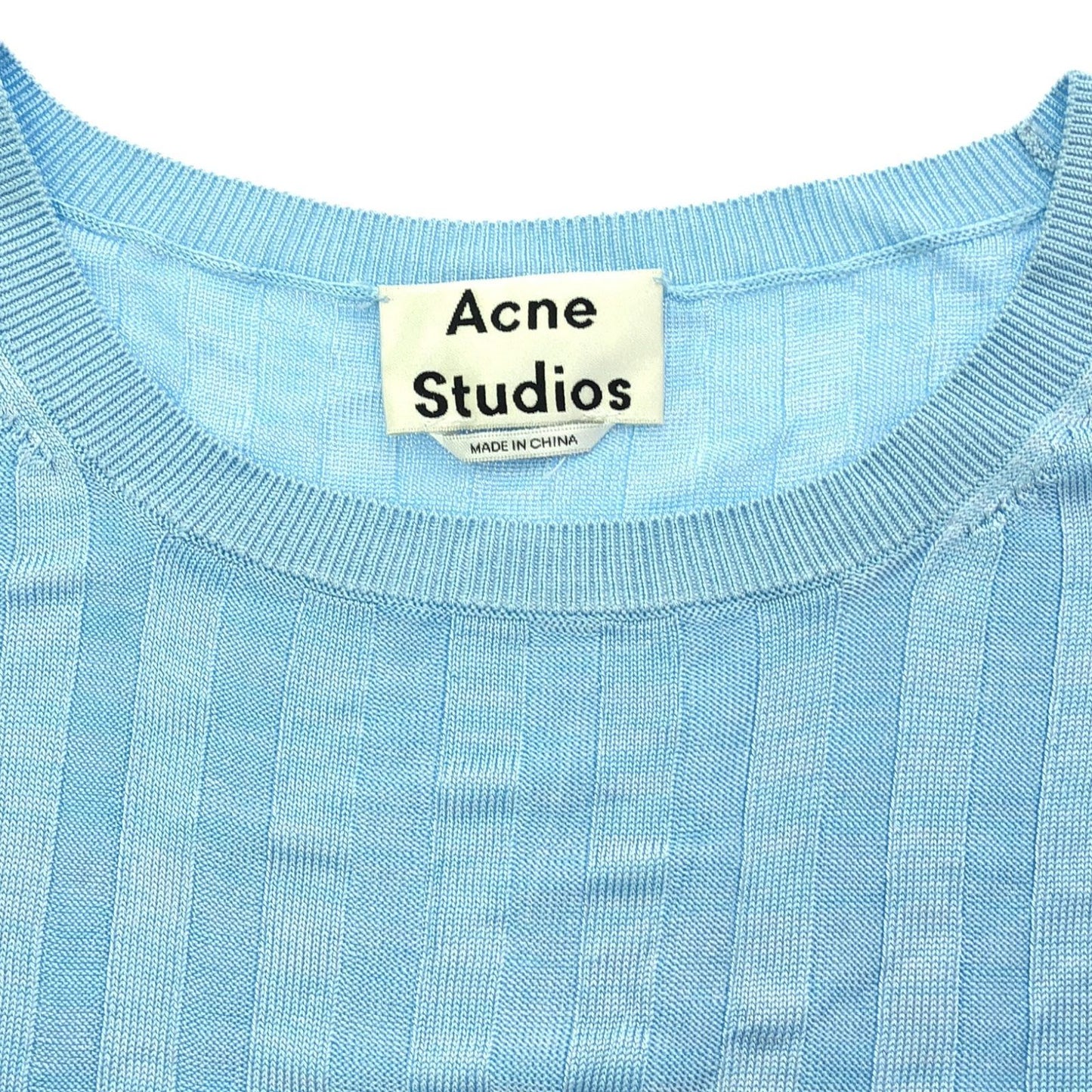 ACNE STUDIOS Light Blue Rayon Knit Sweater - Exquisite Craftsmanship