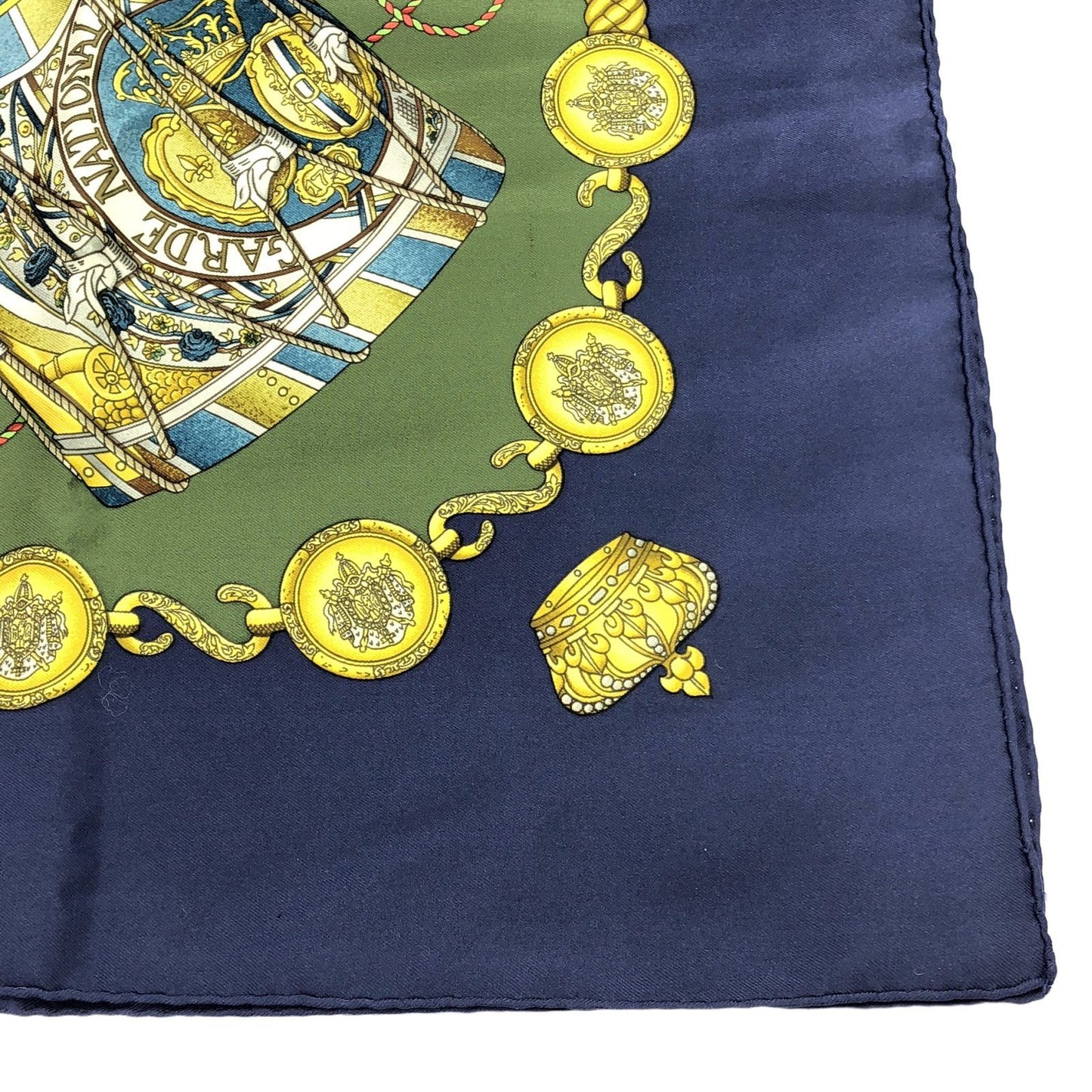 HERMES Silk Scarf Carre 90 in Blue and Green - Timeless Elegance