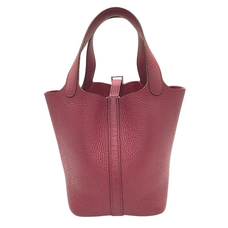 HERMES Picotin Lock PM Ruby Togo Handbag - Timeless Elegance