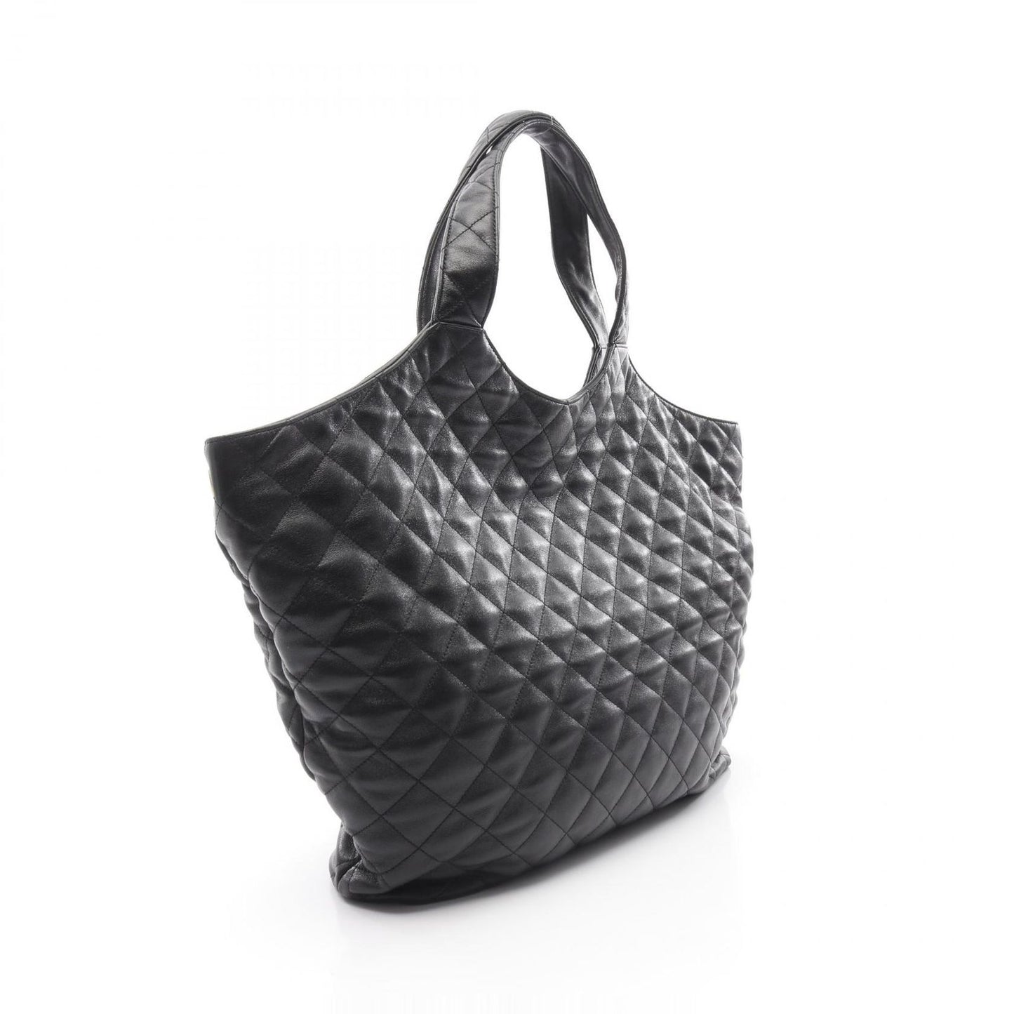 Saint Laurent Paris Ikari Maxi Shopping Tote in Black Lambskin