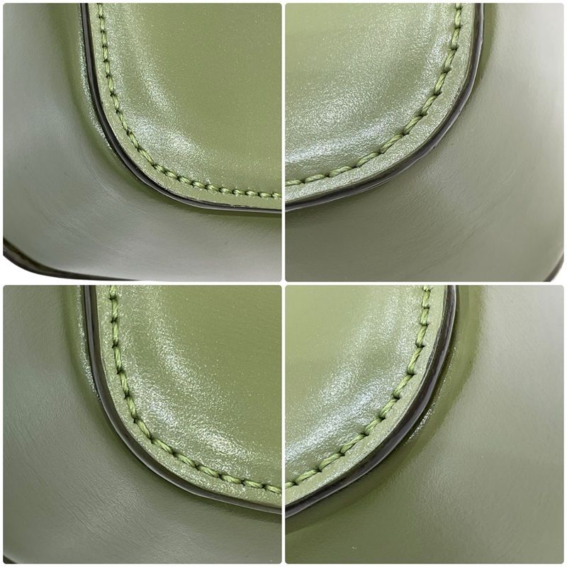 CELINE Triomphe Shoulder Bag in Khaki Shiny Calfskin