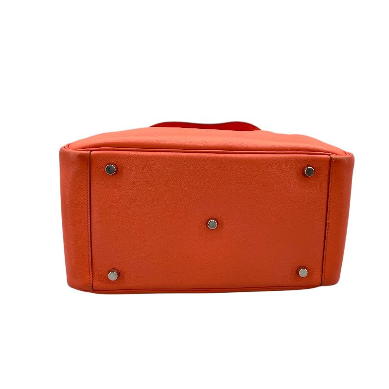 HERMES Lindy 30 Handbag in Flamingo with Silver Hardware