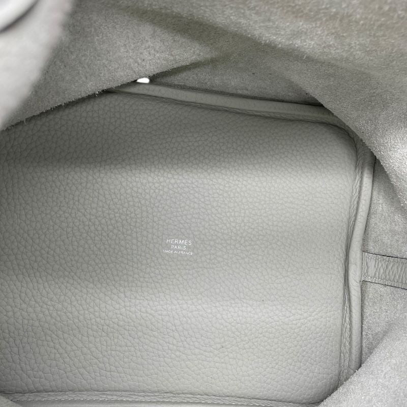 HERMES Picotin Lock MM Handbag in Green Veil with Silver Hardware